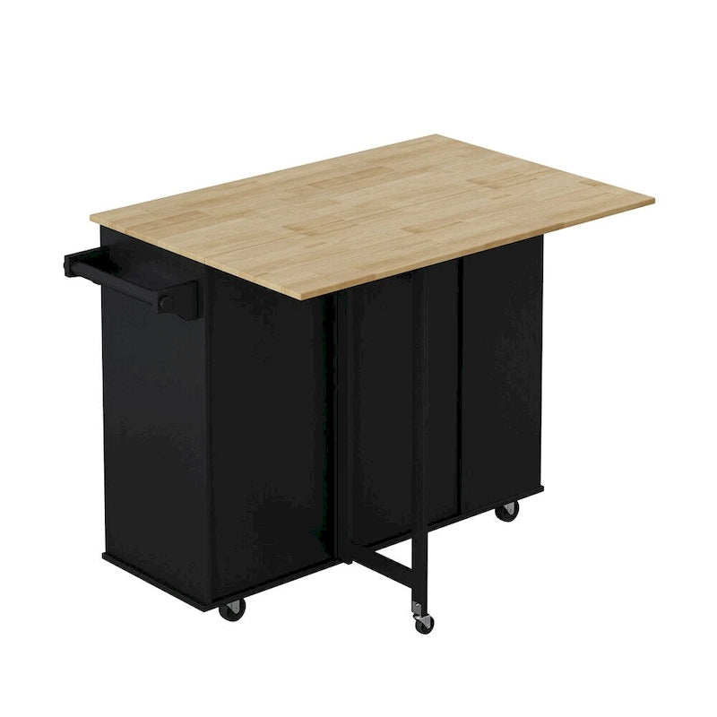 Dessert mobile de cuisine multifonctionnel avec meuble à 2 portes et porte-bouteilles - S/O